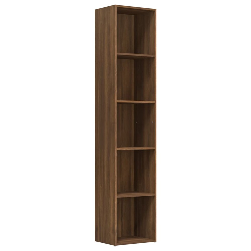 Boekenkast 40x30x189 cm bewerkt hout bruin eikenkleur