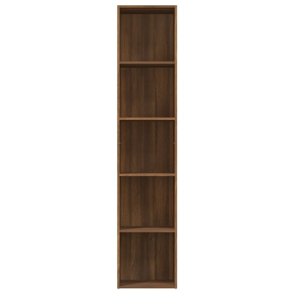 Boekenkast 40x30x189 cm bewerkt hout bruin eikenkleur