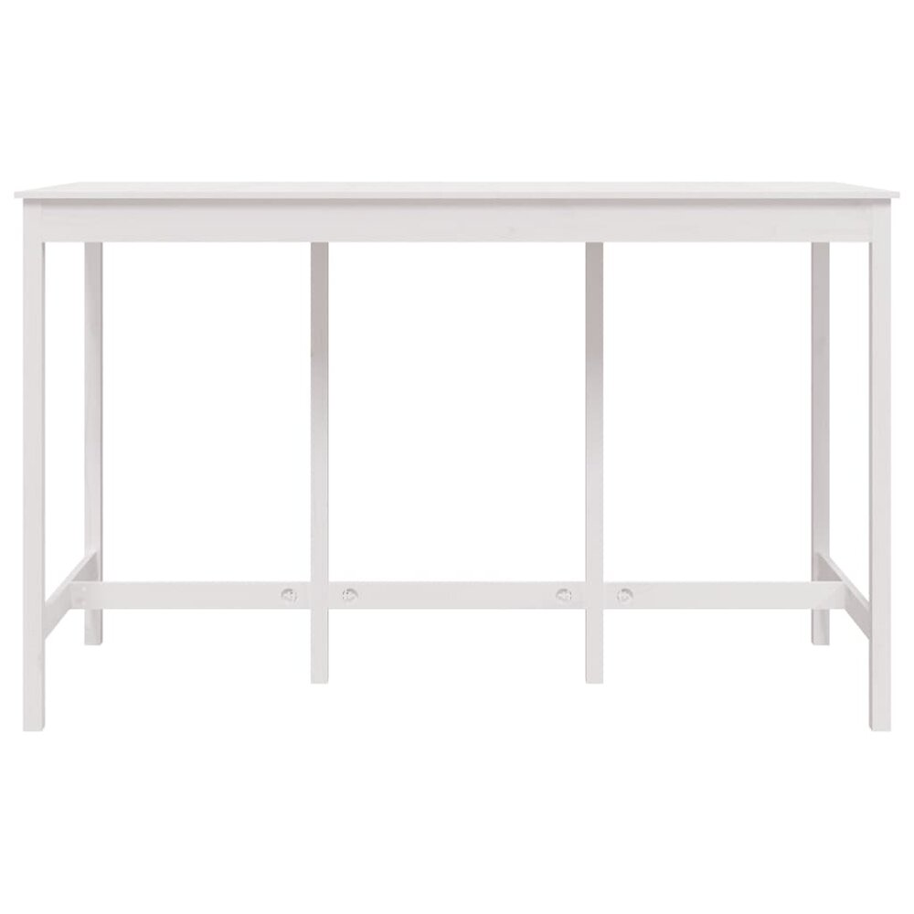 Bartafel 180x80x110 cm massief grenenhout wit