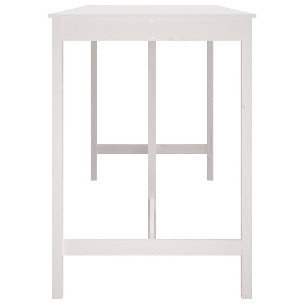 Bartafel 180x80x110 cm massief grenenhout wit