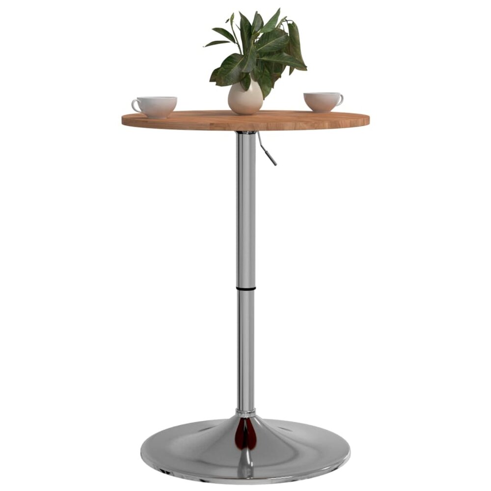 Bartafel &Oslash; 50x89,5 cm massief eikenhout lichtbruin