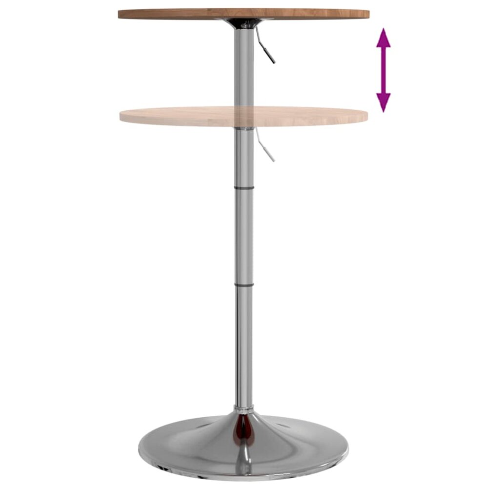Bartafel &Oslash; 50x89,5 cm massief eikenhout lichtbruin