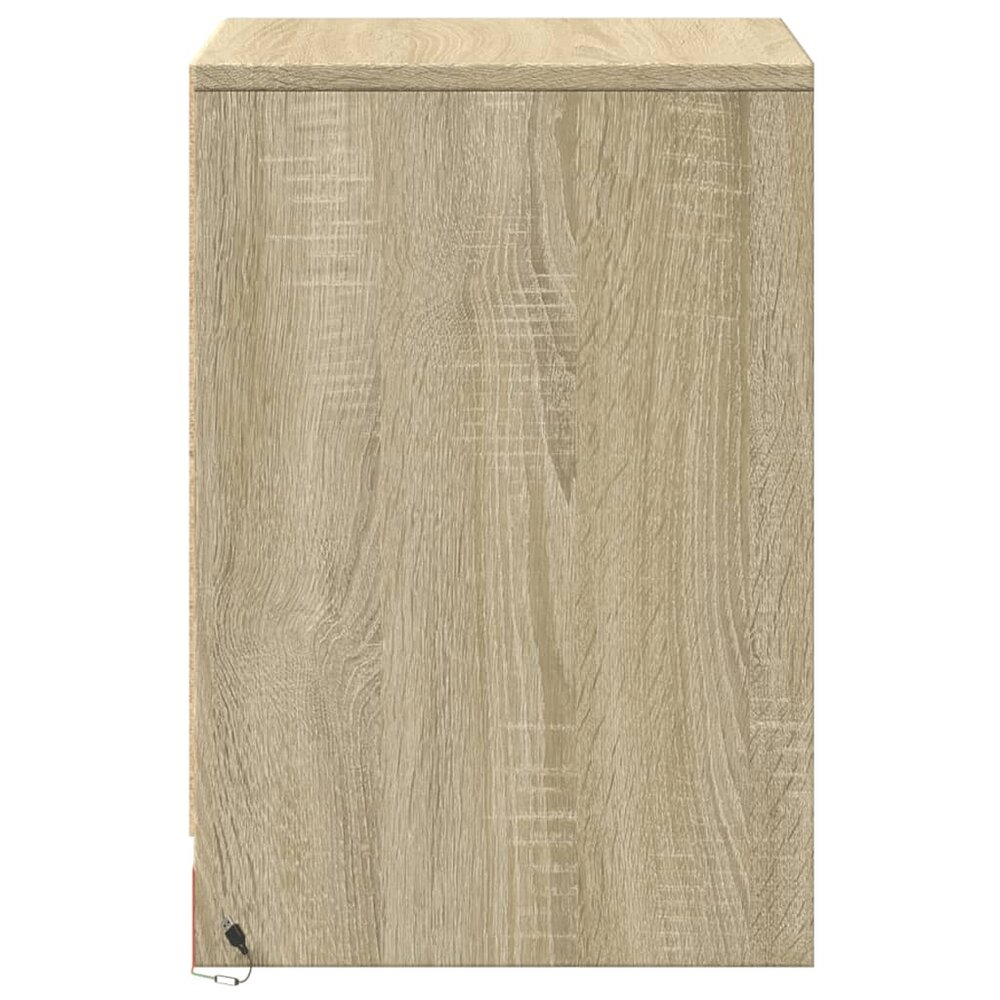 Nachtkastjes met LED-verlichting 2 st bewerkt hout sonoma eiken