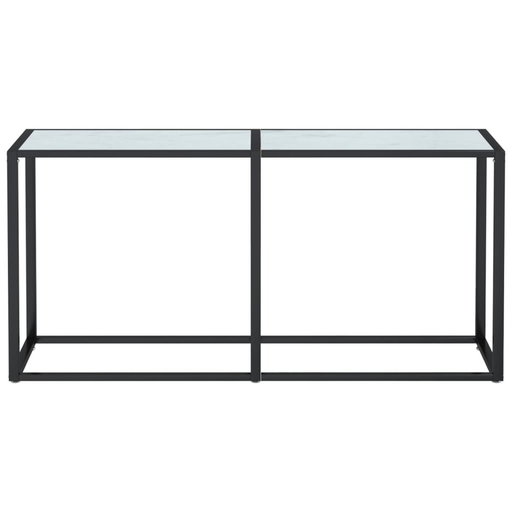 Wandtafel 160x35x75,5 cm gehard glas witmarmerkleurig