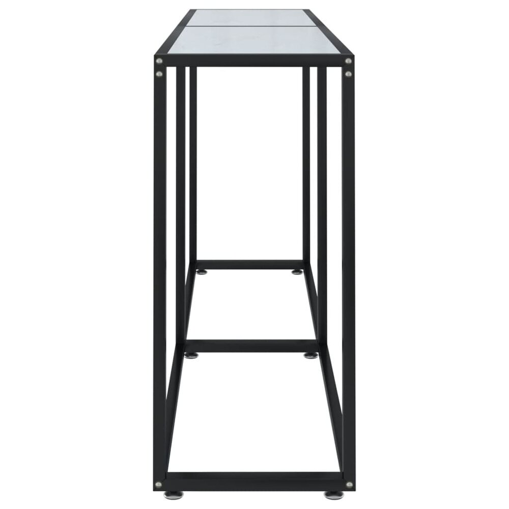 Wandtafel 160x35x75,5 cm gehard glas witmarmerkleurig