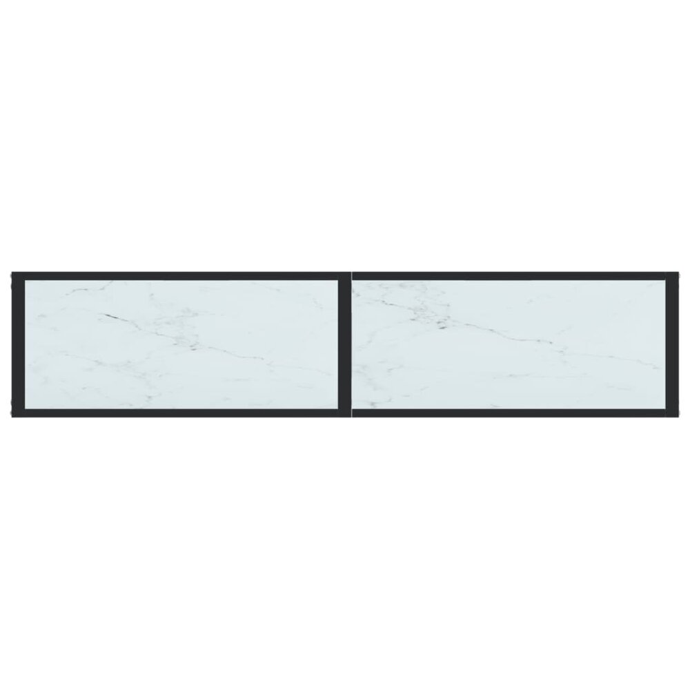 Wandtafel 160x35x75,5 cm gehard glas witmarmerkleurig