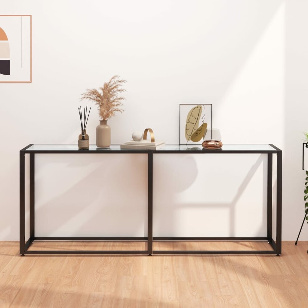 Wandtafel 180x35x75,5 cm gehard glas transparant