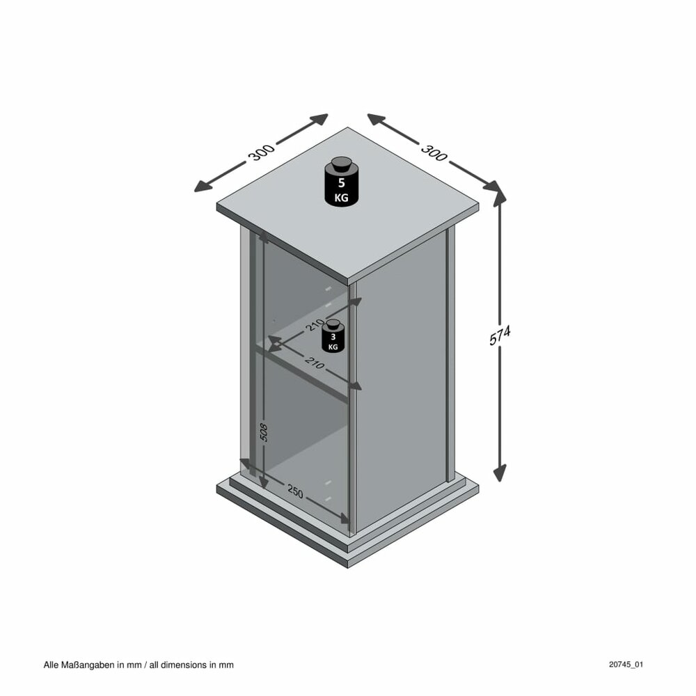 Accenttafel met deur 57,4 cm materakleurig