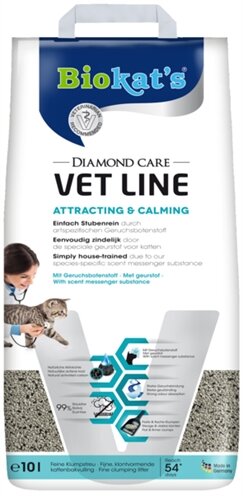 Biokat&#039;s Kattenbakvulling Diamond Care Vet Line Attracting &amp; Calming 10 LTR