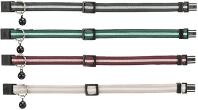 Trixie Halsband Kat Strepen Elastisch Assorti 4 ST
