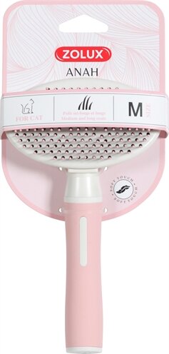 Zolux Anah Slickerborstel Soft Intrekbaar Roze / Wit 10X5,5X18 CM