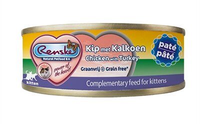 Renske Vers Vlees Maaltijd Kitten Pate Kip / Kalkoen 24X70 GR