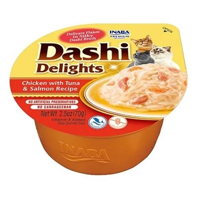 Inaba Dashi Delights Chicken With Tuna &amp; Salmon Recipe 70 GR