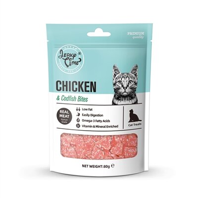 Jerky Time Chicken &amp; Codfish Bites 80 GR