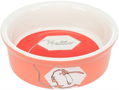 Trixie Voerbak / Waterbak Keramiek Strip Konijn Assorti 11 CM 4ST