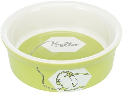 Trixie Voerbak / Waterbak Keramiek Strip Konijn Assorti 11 CM 4ST