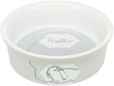 Trixie Voerbak / Waterbak Keramiek Strip Konijn Assorti 11 CM 4ST