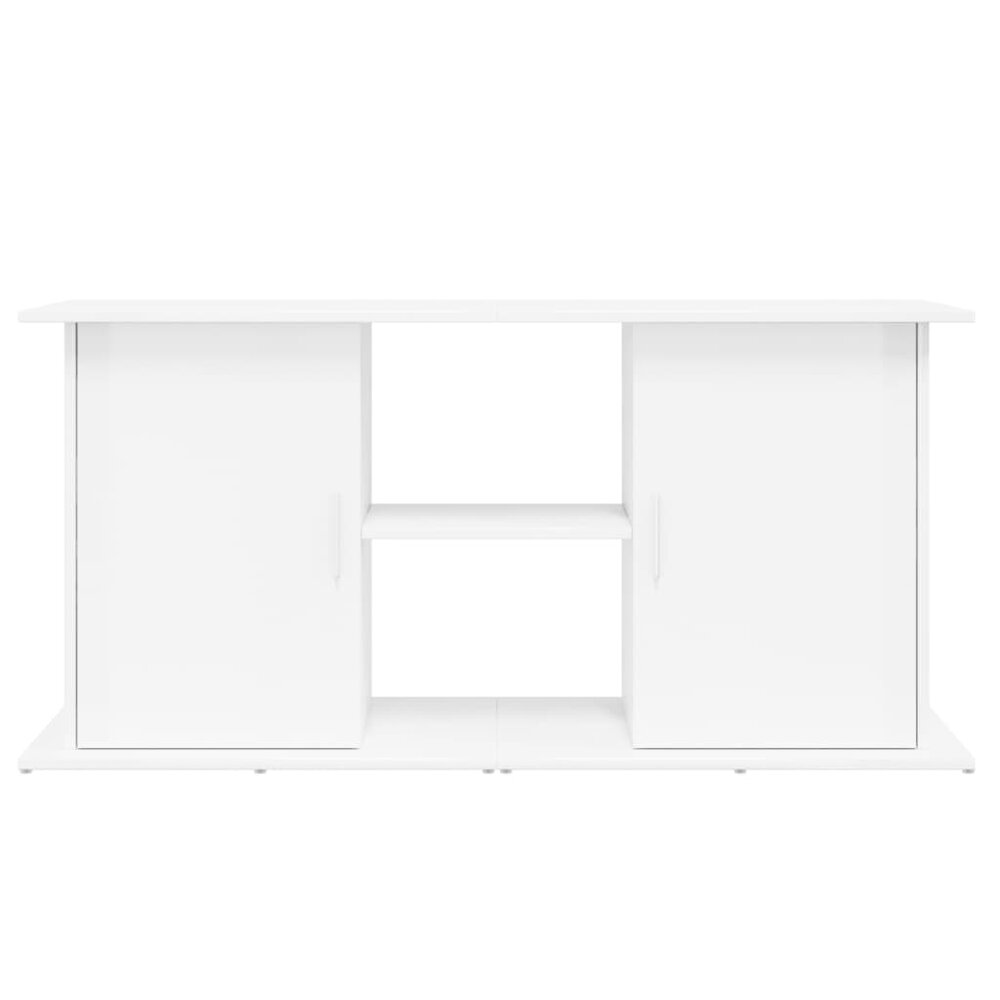 Aquariumstandaard 121x41x58 cm bewerkt hout hoogglans wit