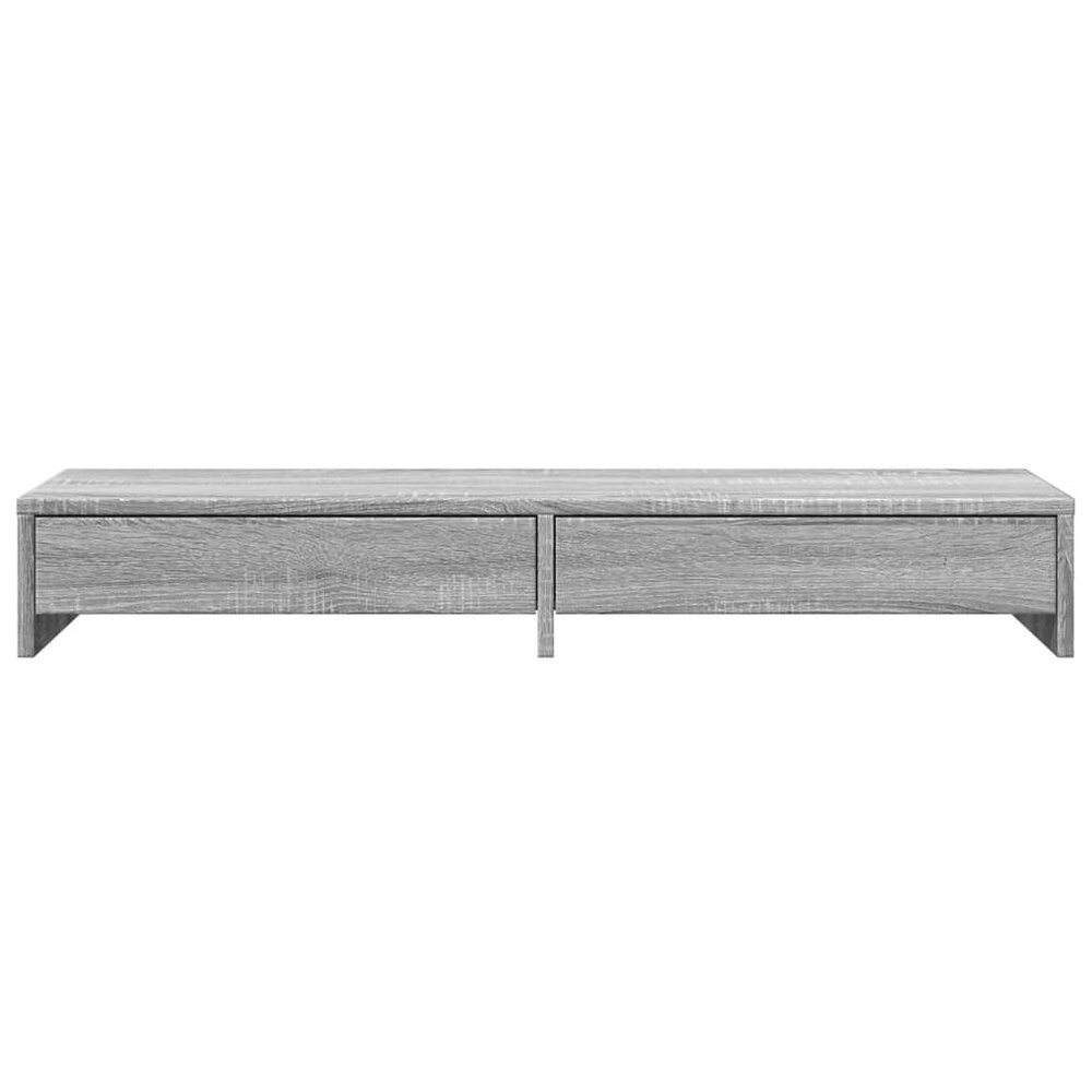 Monitorstandaard met lades 100x27x15 cm hout grijs sonoma eiken