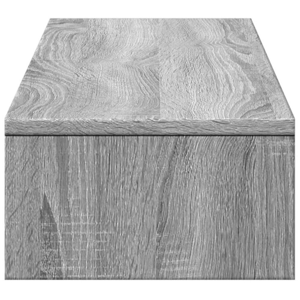 Monitorstandaard met lades 100x27x15 cm hout grijs sonoma eiken