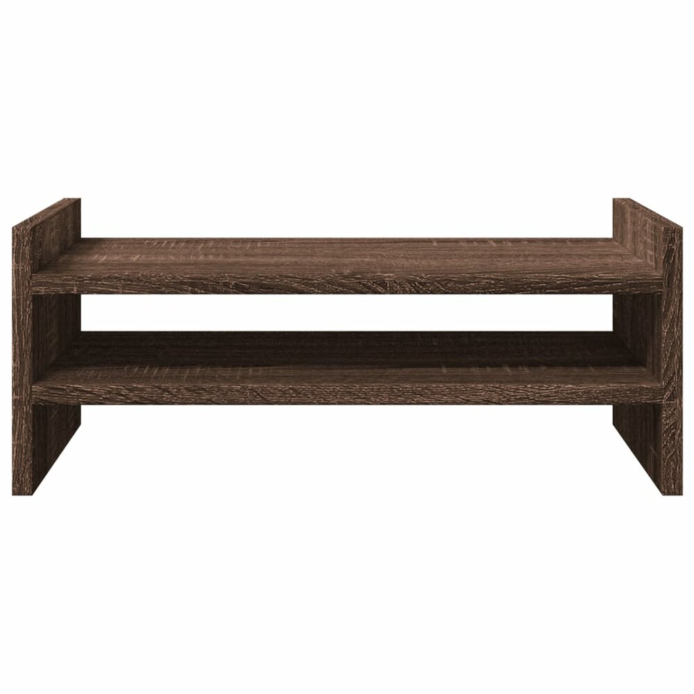 Monitorstandaard 50x27x20 cm bewerkt hout bruin eikenkleurig