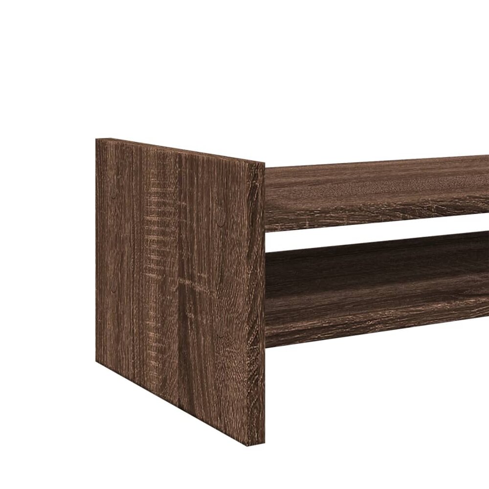Monitorstandaard 50x27x20 cm bewerkt hout bruin eikenkleurig
