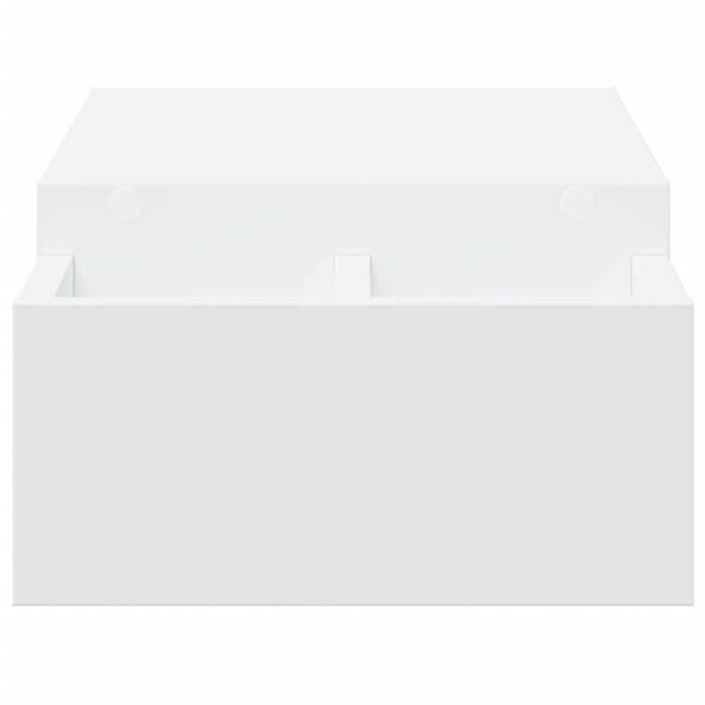 Monitorstandaard met opbergruimte 70x27x15 cm bewerkt hout wit