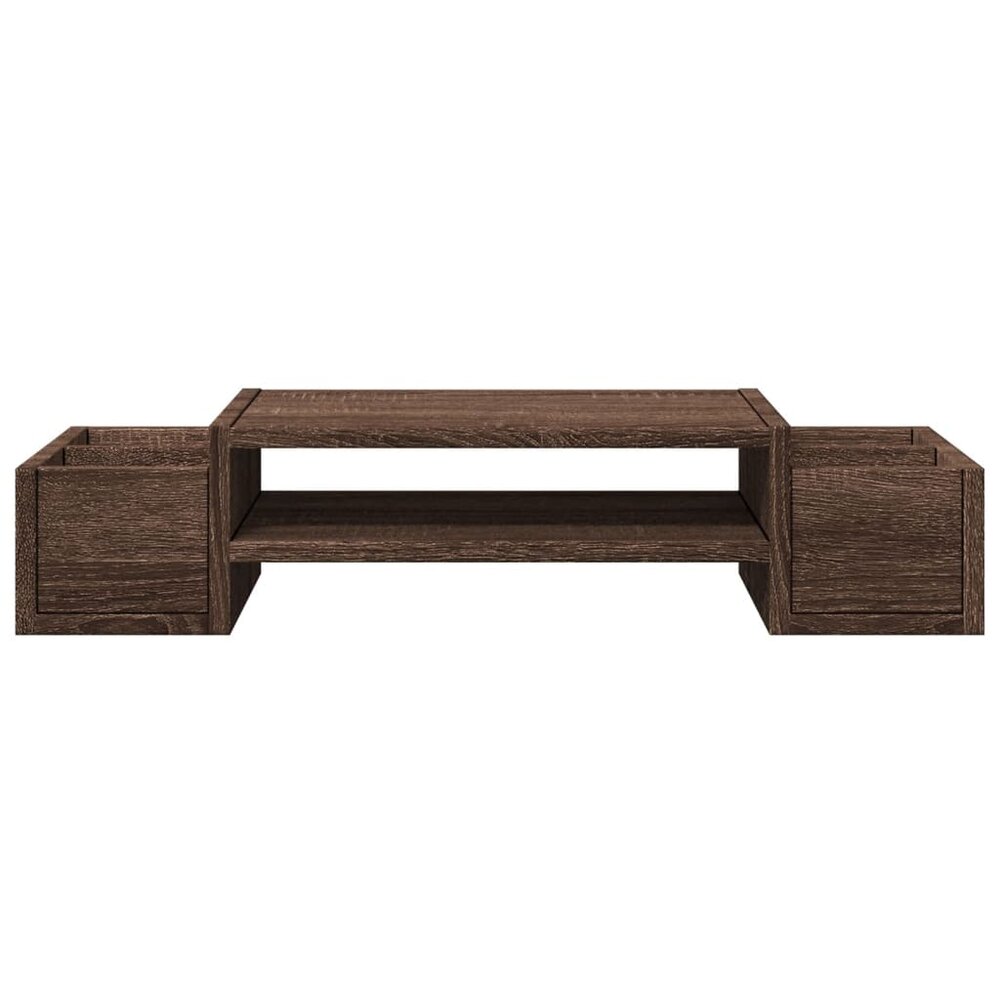 Monitorstandaard met opbergruimte 70x27x15 cm hout bruin eiken