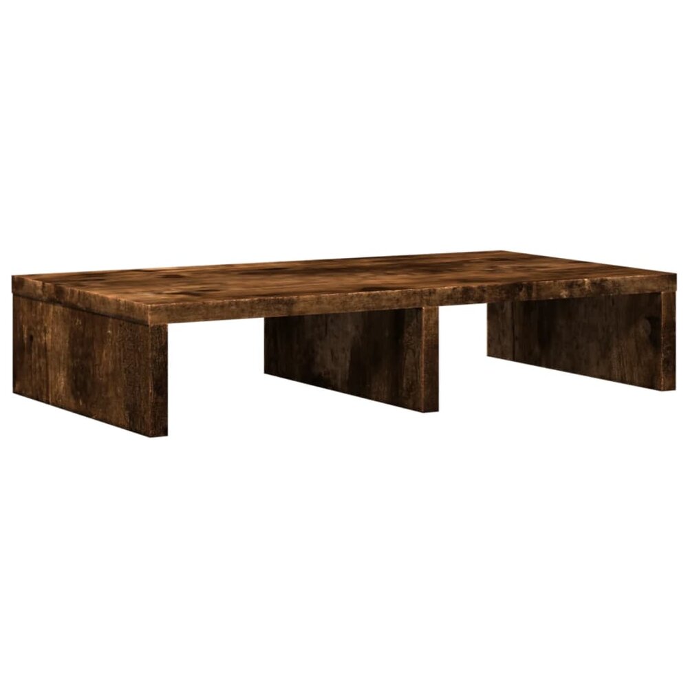 Monitorstandaard 50x27x10 cm bewerkt hout gerookt eikenkleurig