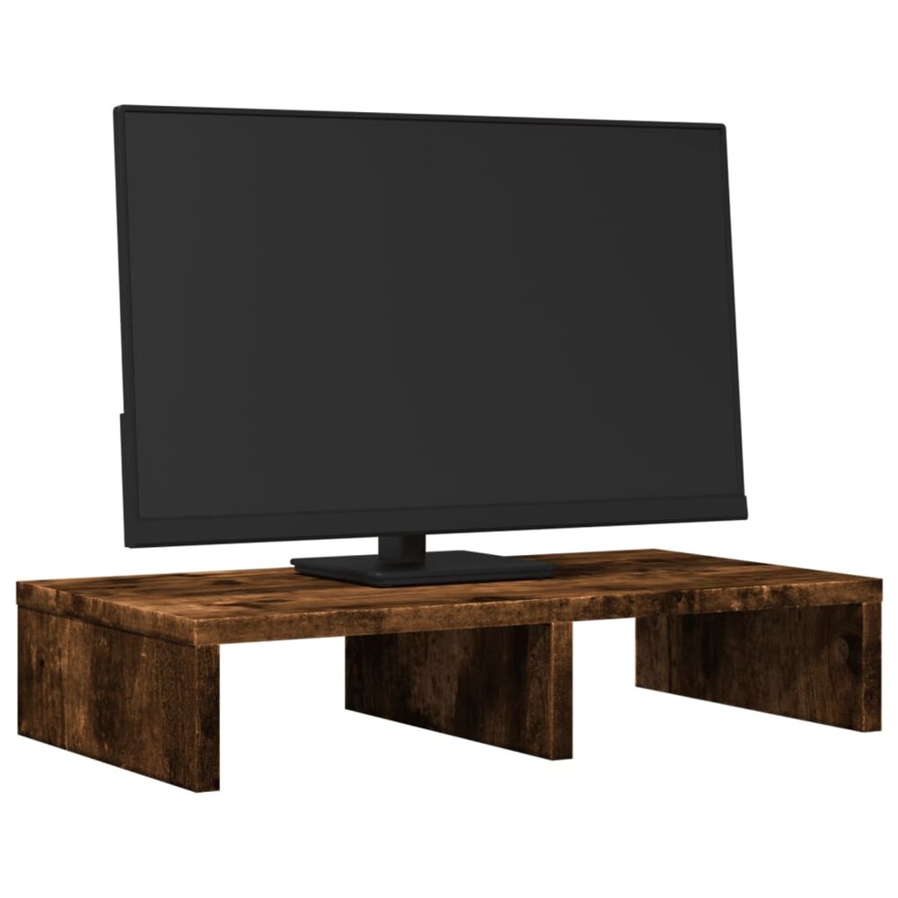 Monitorstandaard 50x27x10 cm bewerkt hout gerookt eikenkleurig