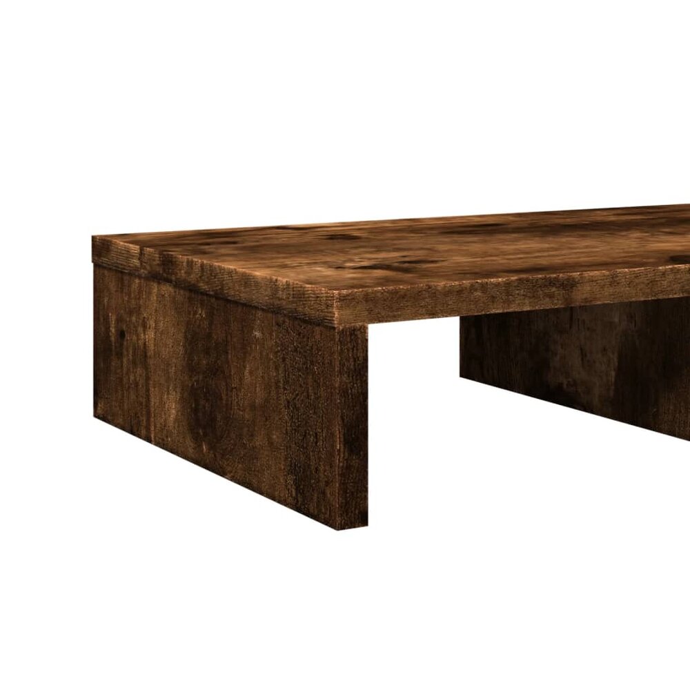 Monitorstandaard 50x27x10 cm bewerkt hout gerookt eikenkleurig