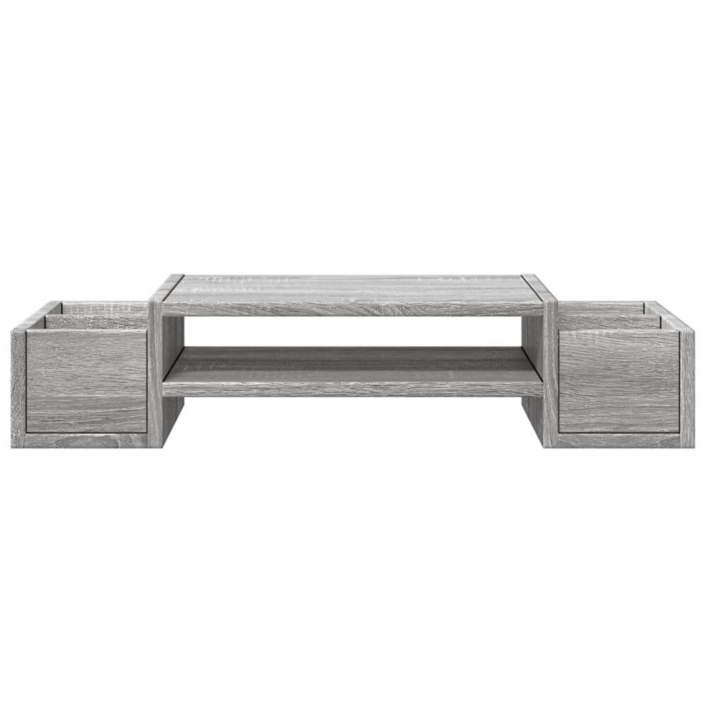 Monitorstandaard met opbergruimte 70x27x15 cm hout grijs sonoma