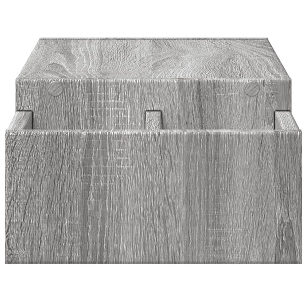 Monitorstandaard met opbergruimte 70x27x15 cm hout grijs sonoma