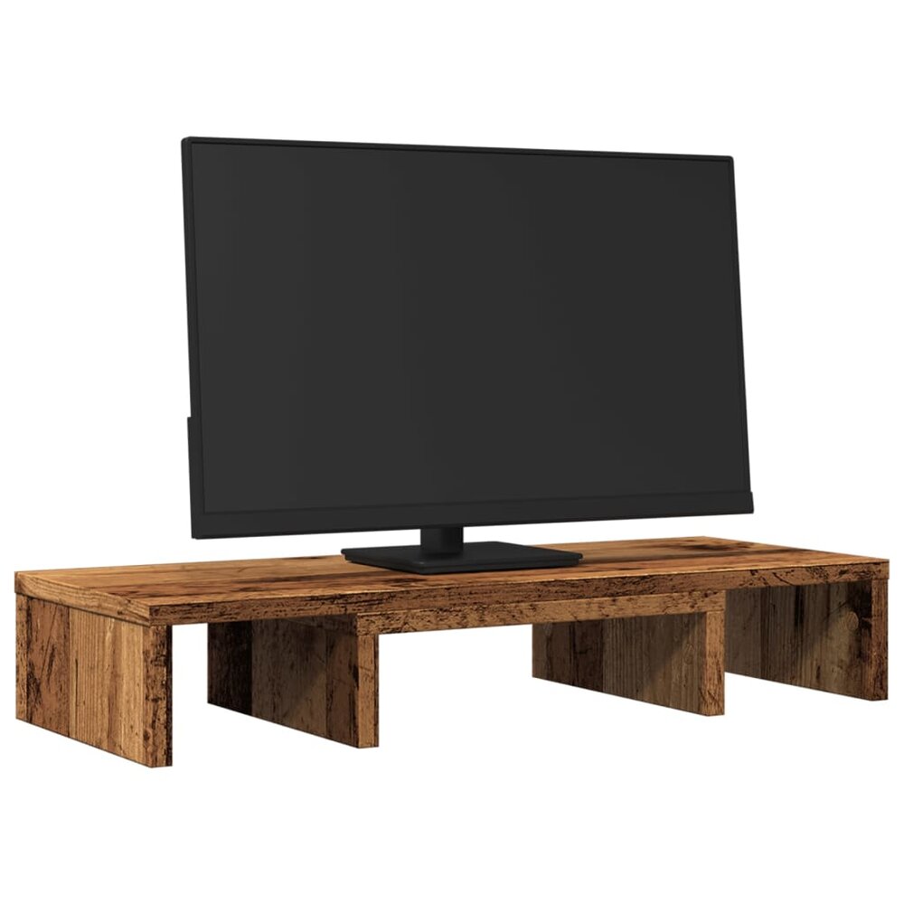 Monitorstandaard verstelbaar 60x24x10,5 cm hout oud houtkleurig