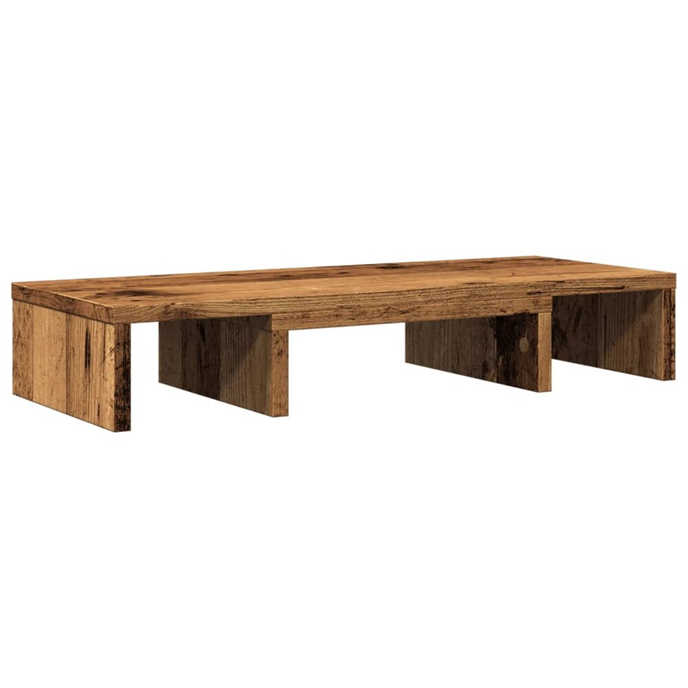 Monitorstandaard verstelbaar 60x24x10,5 cm hout oud houtkleurig