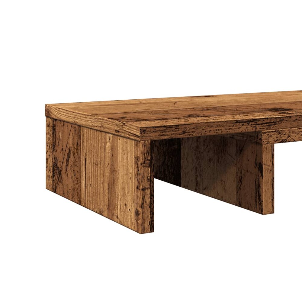 Monitorstandaard verstelbaar 60x24x10,5 cm hout oud houtkleurig