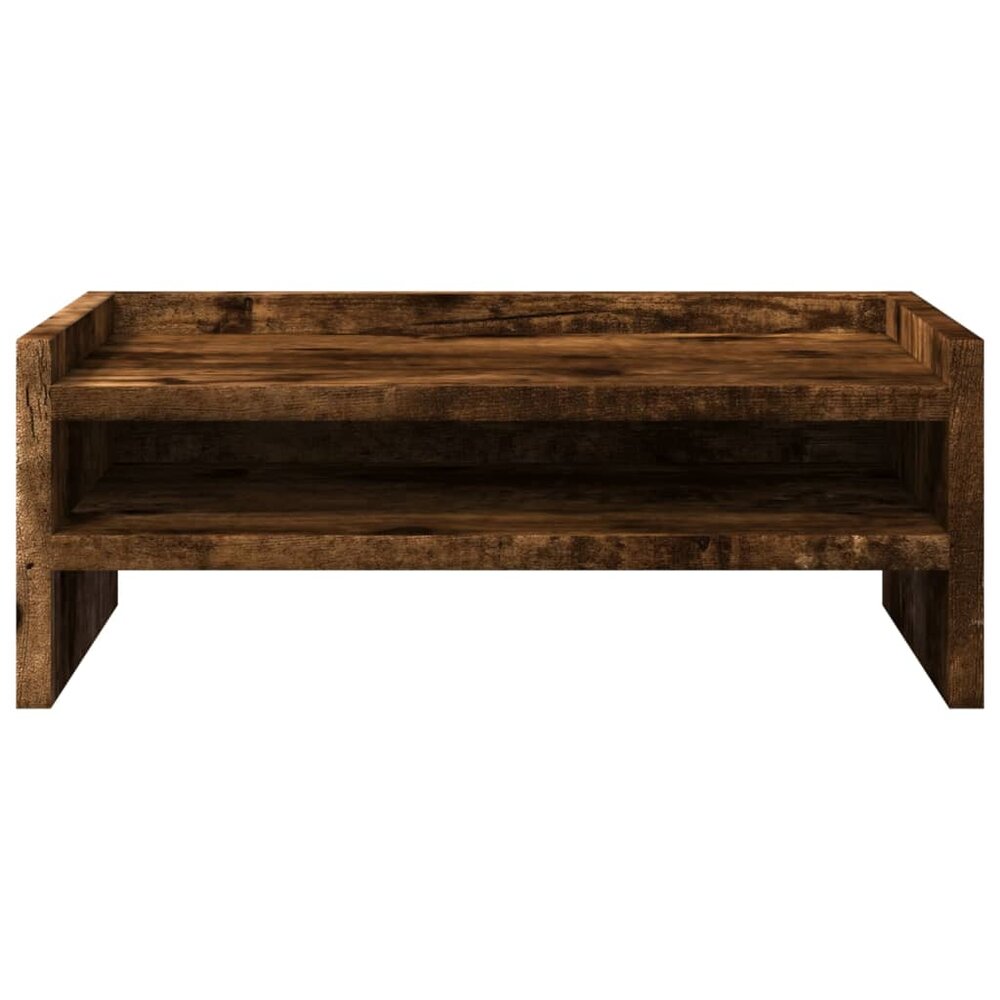 Monitorstandaard 42x24x16 cm bewerkt hout gerookt eikenkleurig