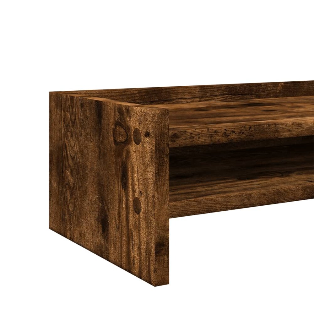Monitorstandaard 42x24x16 cm bewerkt hout gerookt eikenkleurig