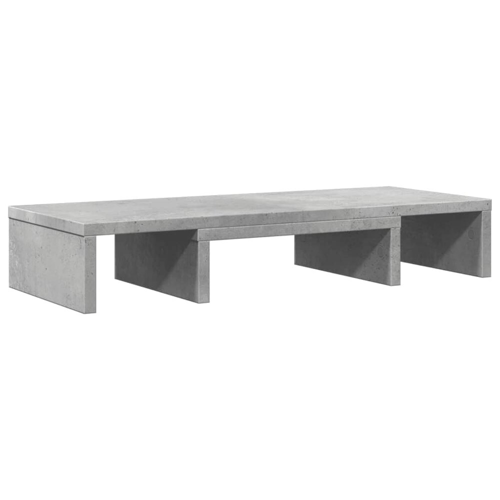 Monitorstandaard verstelbaar 60x24x10,5 cm hout betongrijs