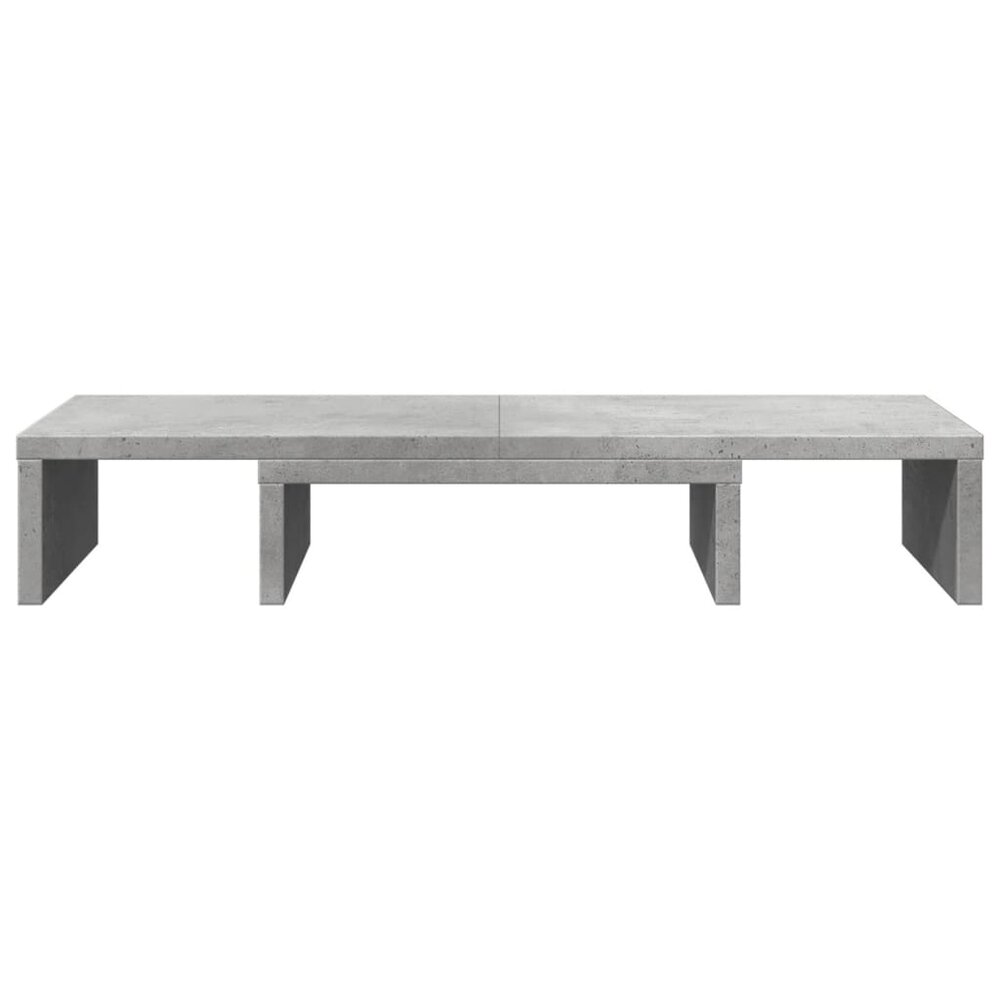Monitorstandaard verstelbaar 60x24x10,5 cm hout betongrijs
