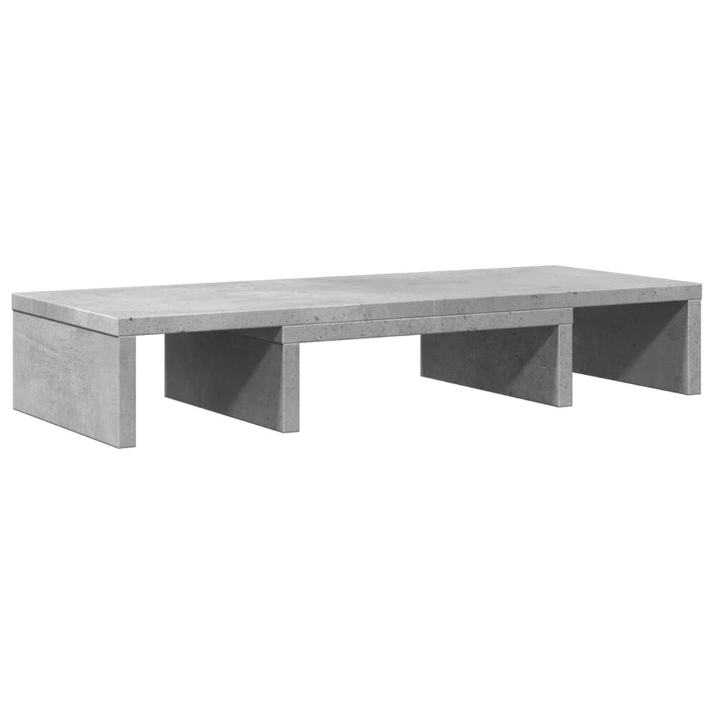 Monitorstandaard verstelbaar 60x24x10,5 cm hout betongrijs