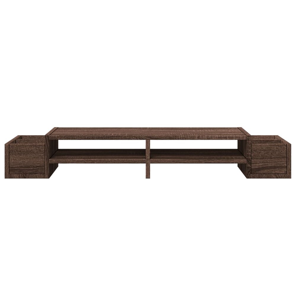 Monitorstandaard met opbergruimte 100x27x15 cm hout bruin eiken