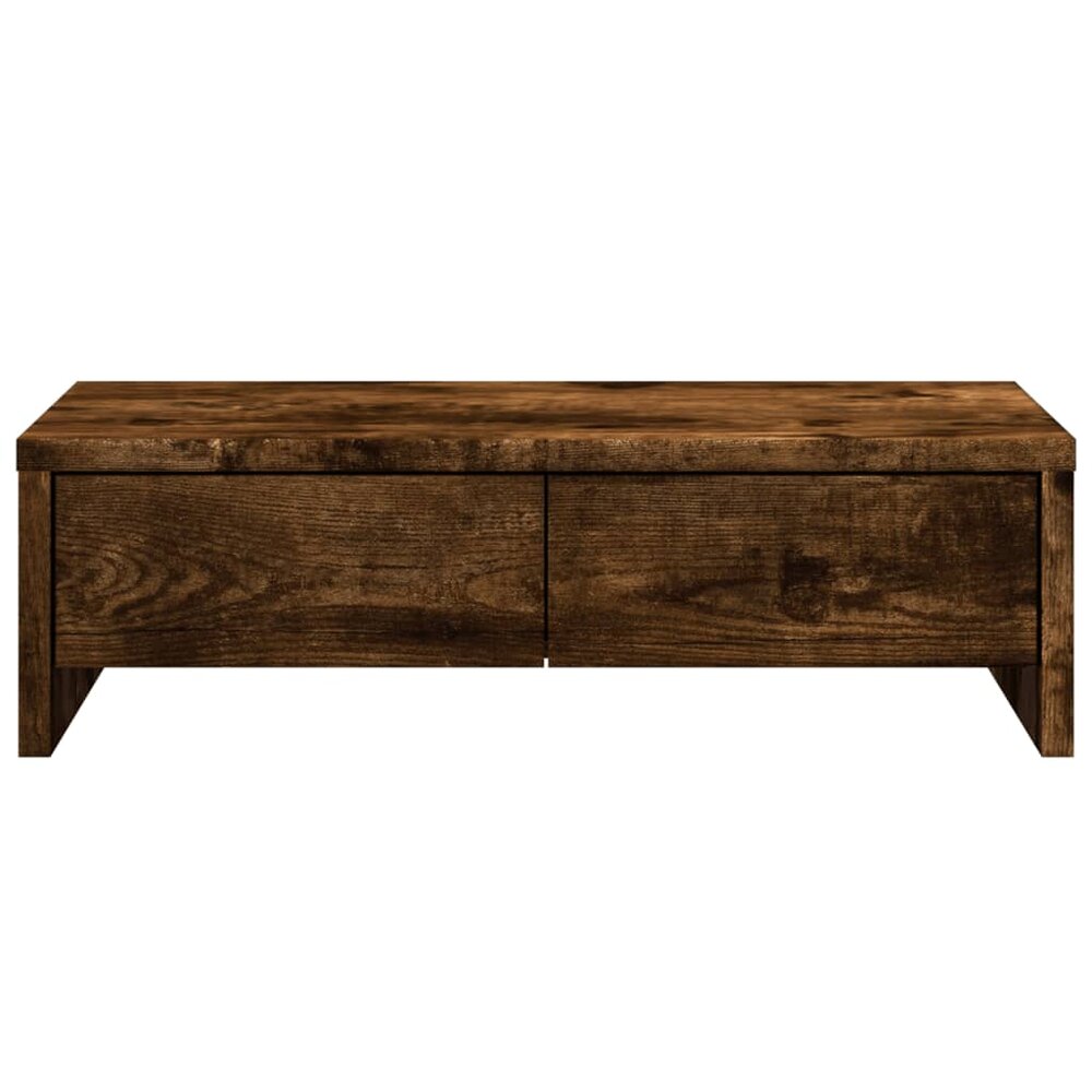 Monitorstandaard met lades 50x27x15 cm hout gerookt eikenkleur