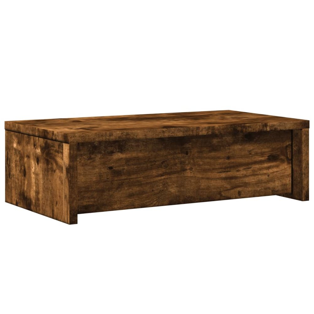Monitorstandaard met lades 50x27x15 cm hout gerookt eikenkleur