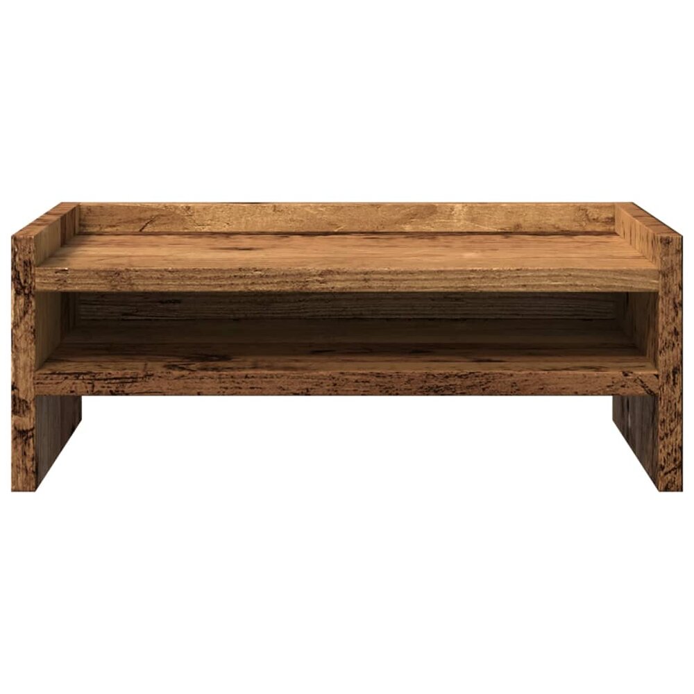 Monitorstandaard 42x24x16 cm bewerkt hout oud houtkleurig