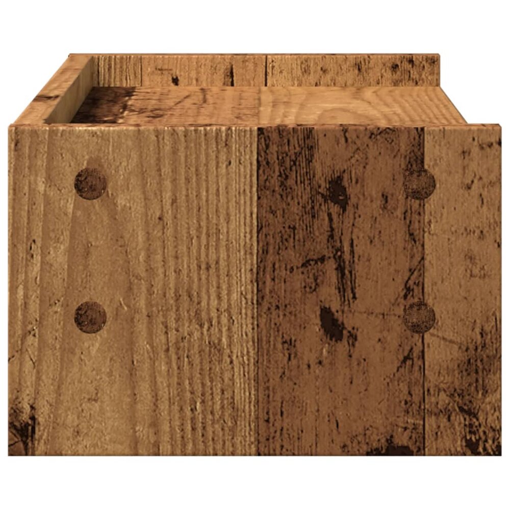 Monitorstandaard 42x24x16 cm bewerkt hout oud houtkleurig