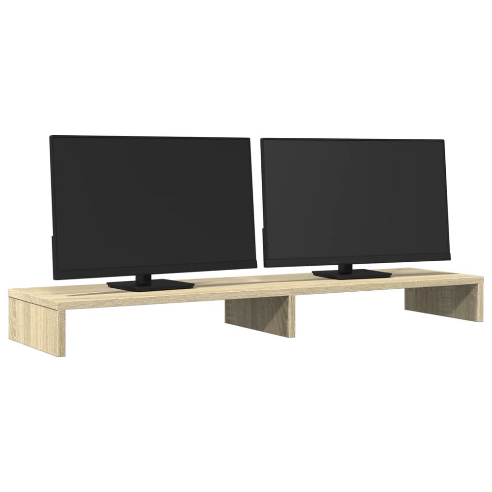 Monitorstandaard 100x27x10 cm bewerkt hout sonoma eikenkleurig