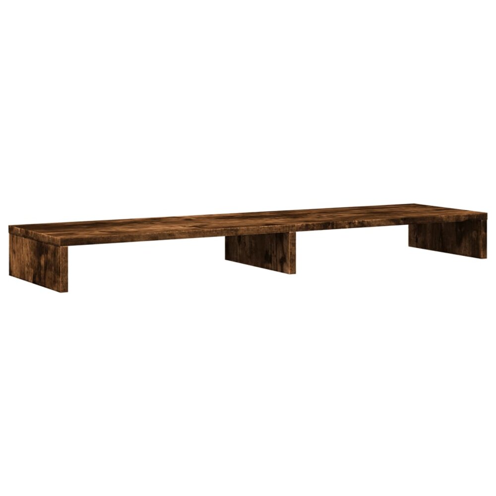 Monitorstandaard 100x27x10 cm bewerkt hout gerookt eikenkleurig