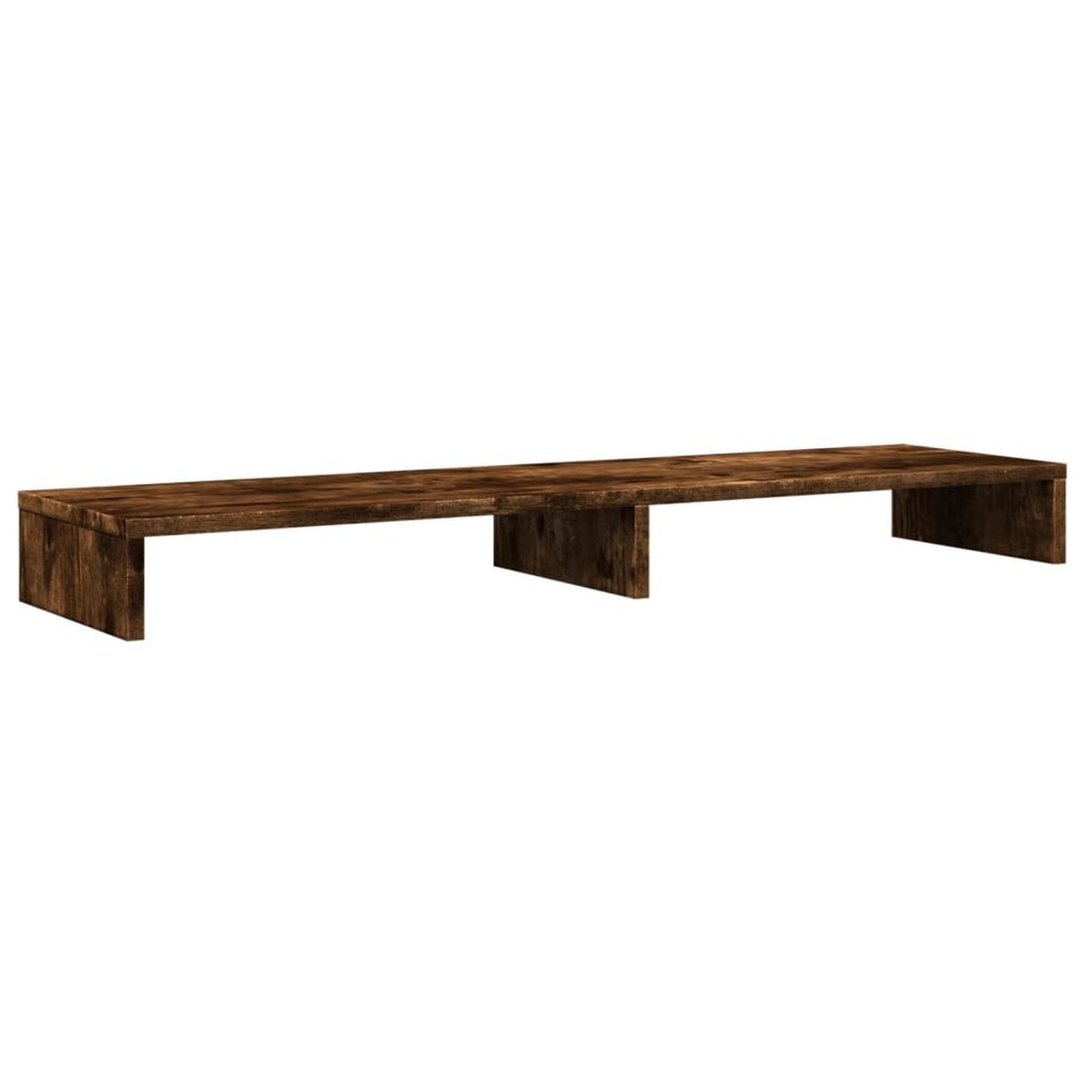 Monitorstandaard 100x27x10 cm bewerkt hout gerookt eikenkleurig