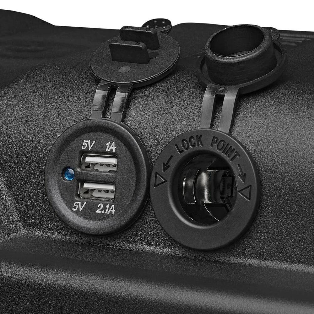 Accudoos met USB en voltmeter 35x18x23 cm